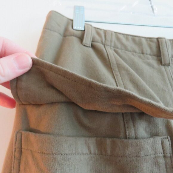 ACACIA Dublin Pant in Moss Green Cotton Raw Hem Casual Travel Vacation - Size S - Picture 14 of 16